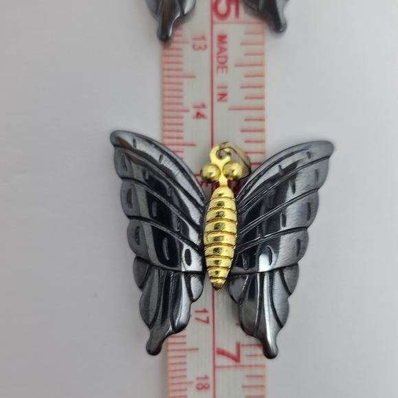 Hematite Butterfly Necklace - Picture 8 of 11